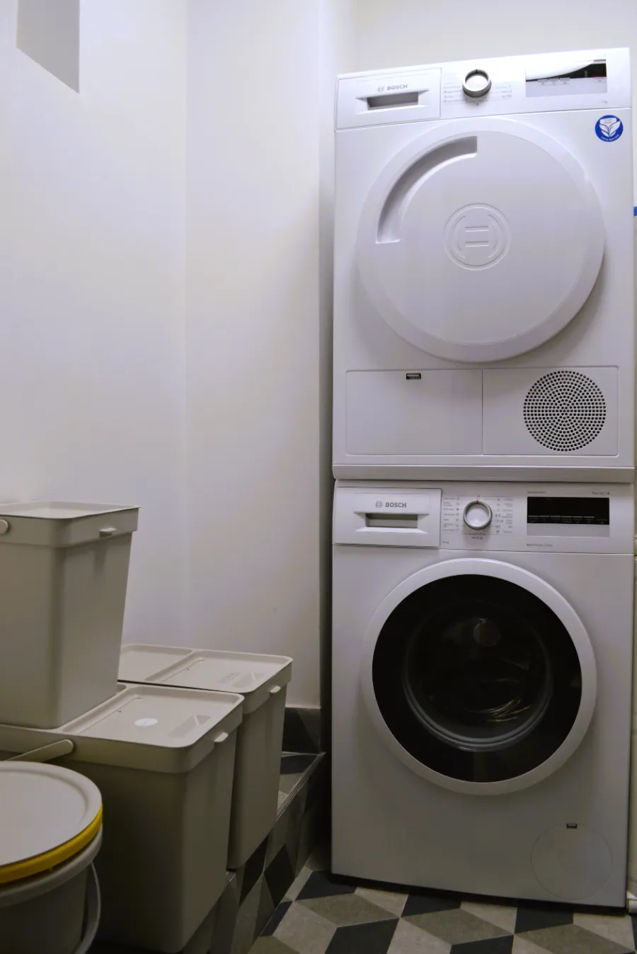Laundry appliance in the utility cupboard